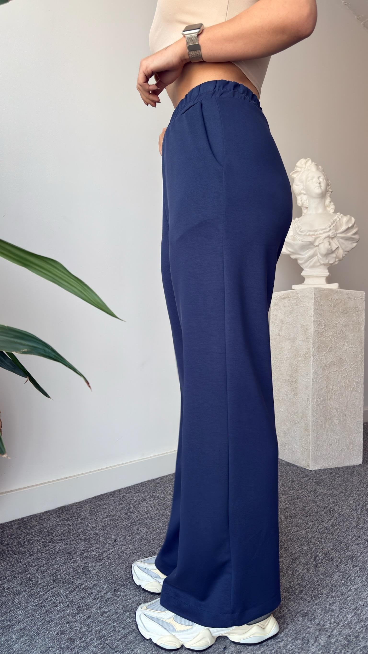 Navy Blue Sergio Wide Collar Oys Modal Suit