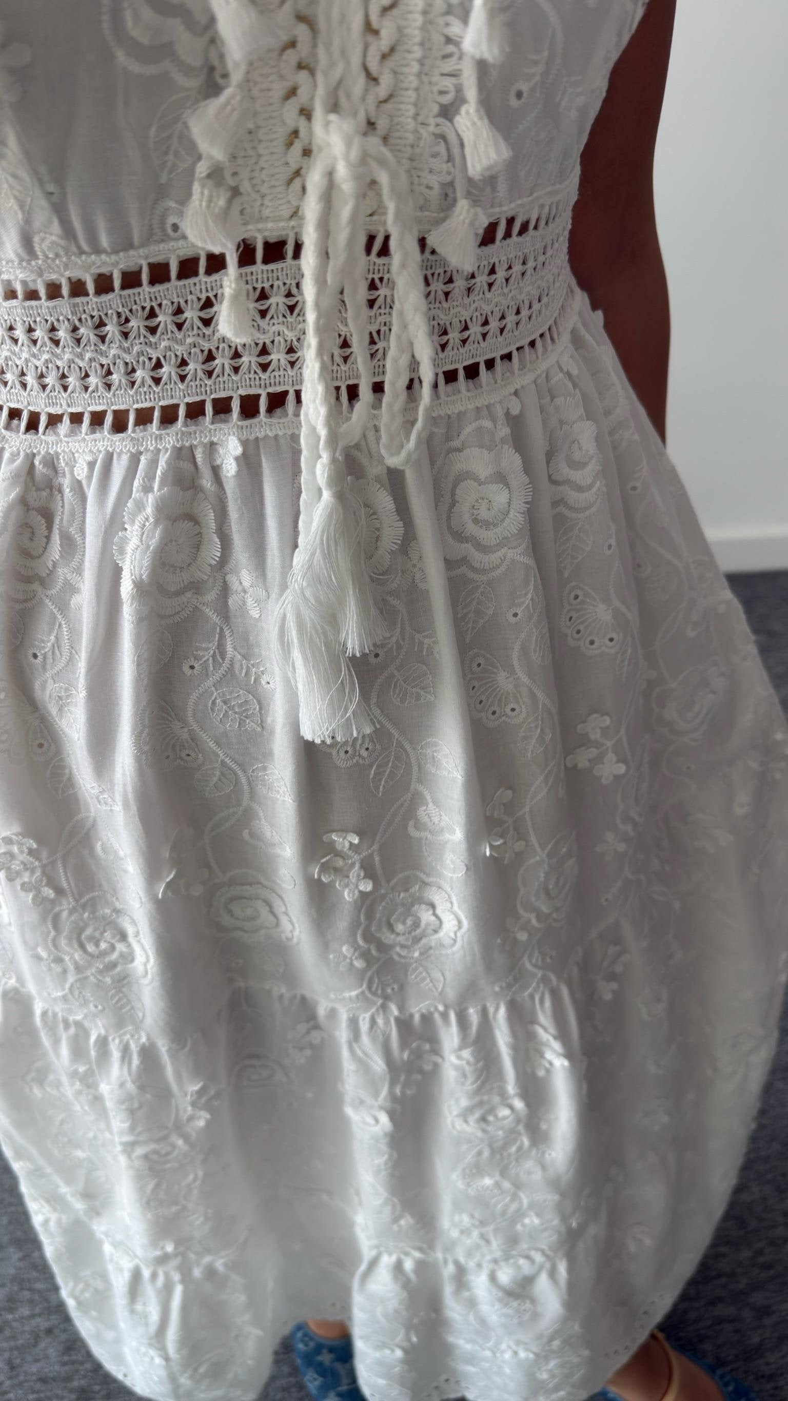 Premium White Cutwork Dress with Pigot Lining