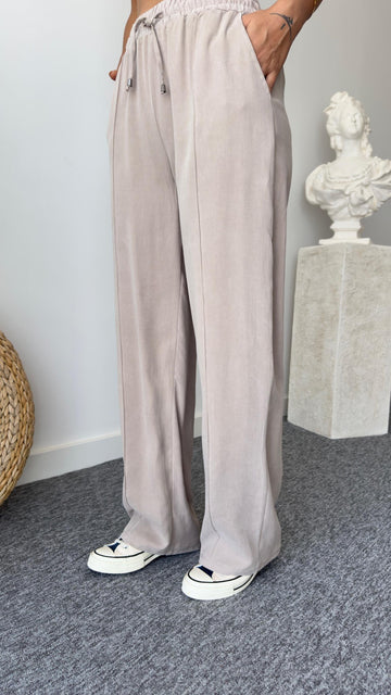 Orj Brand Washed Beige Tencel Trousers