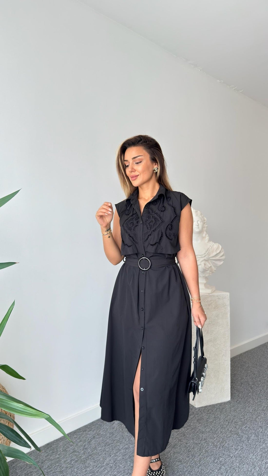 Black Sanje Embroidered Dress