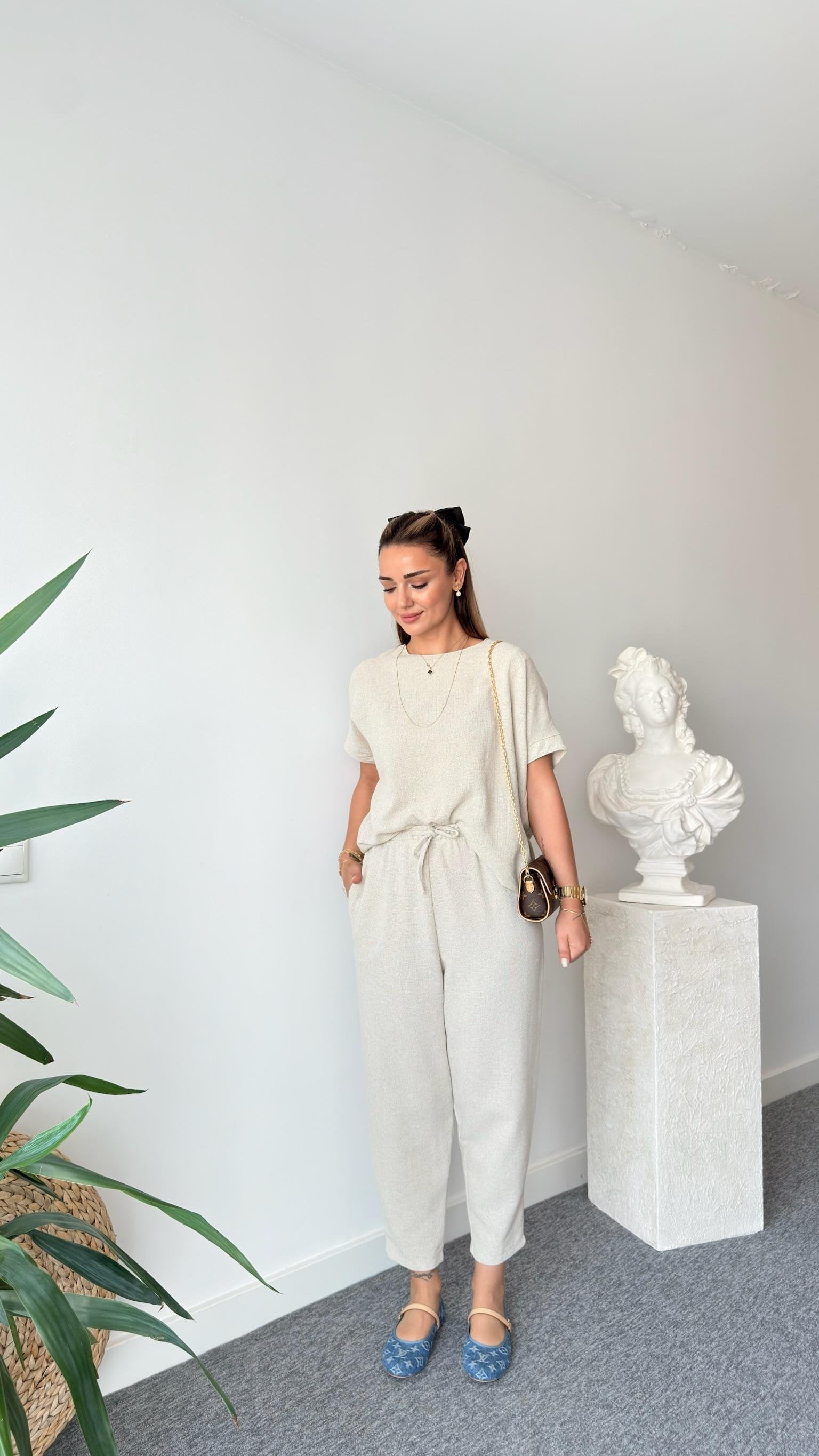 Jaker Stone Color Linen Casual Suit