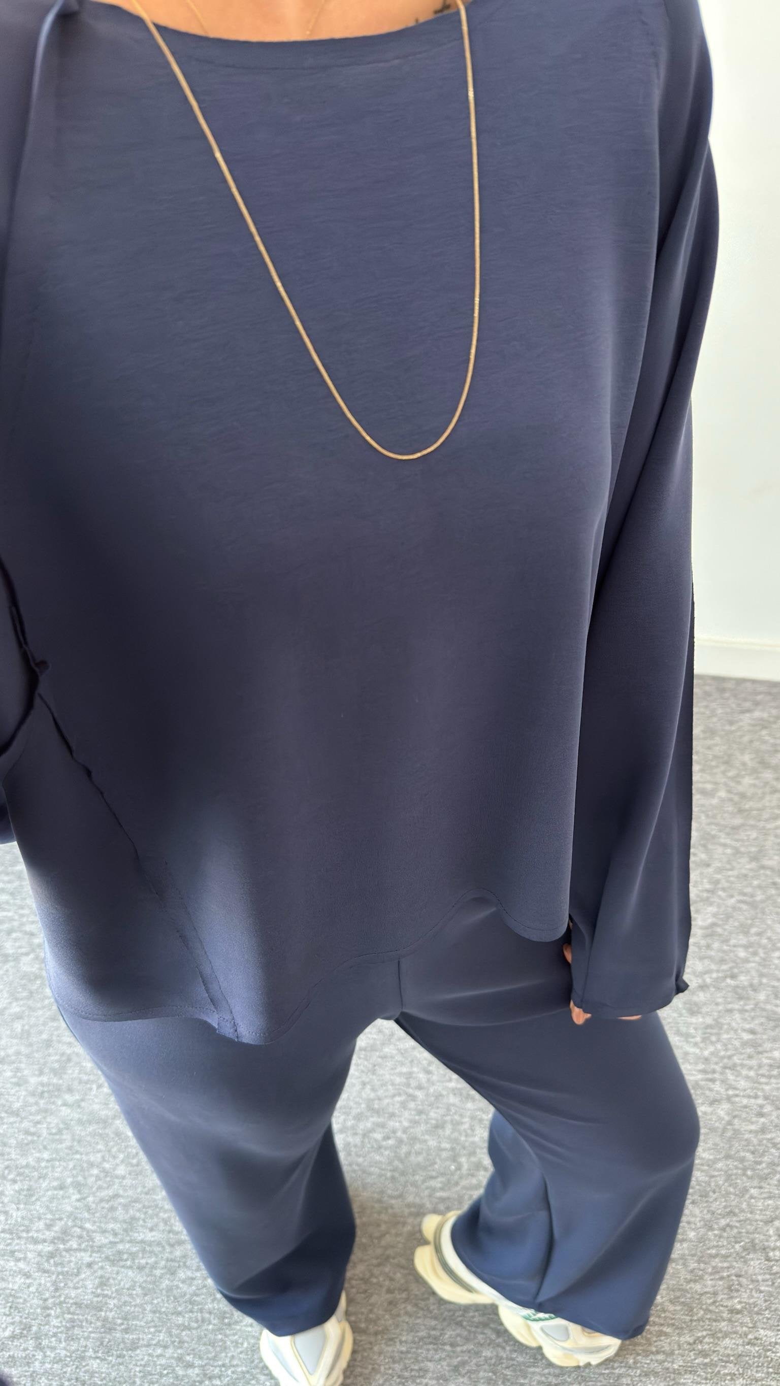 Navy Blue Sergio Wide Collar Oys Modal Suit