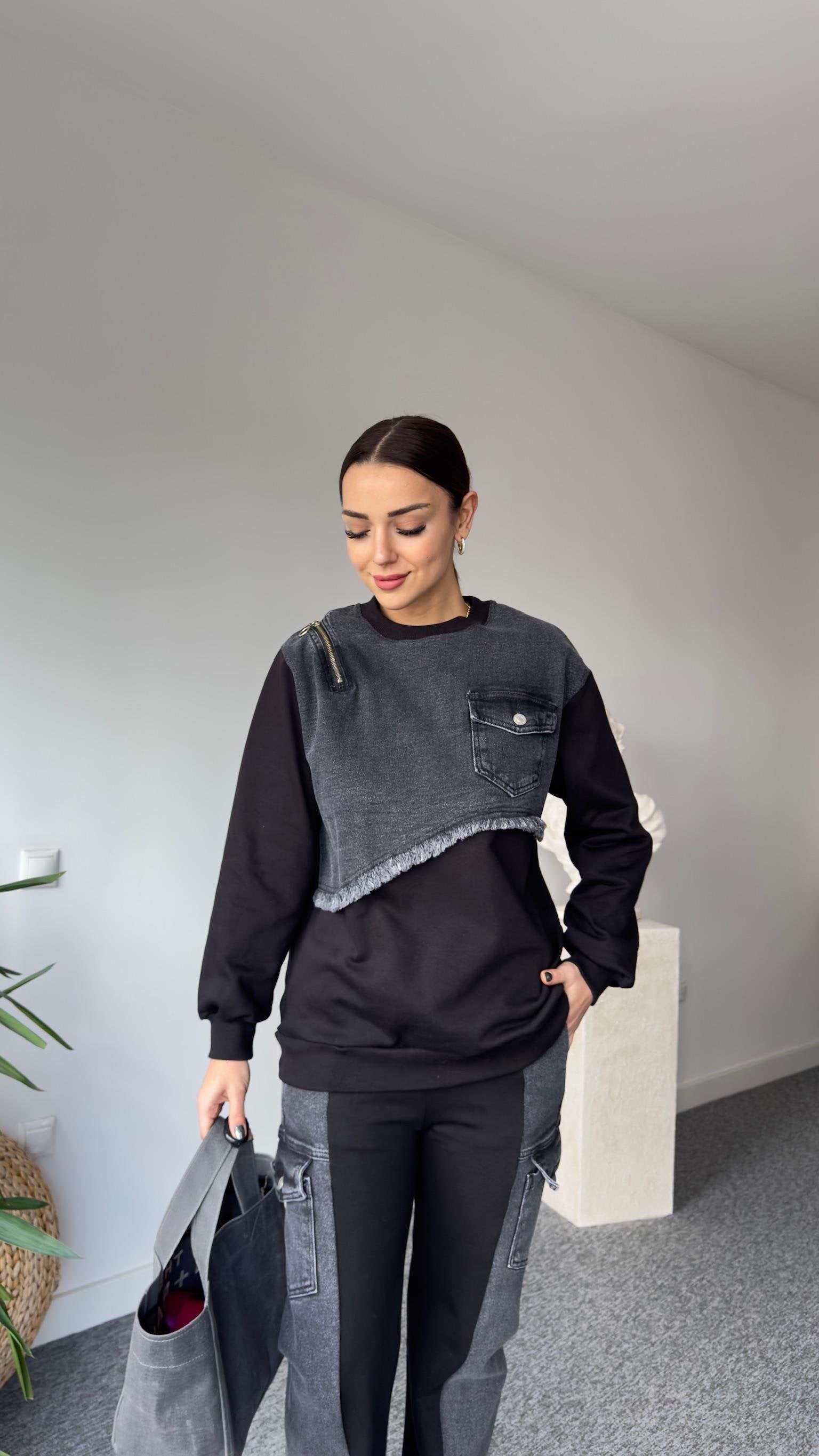 Vives Anthracite Denim Detailed Suit