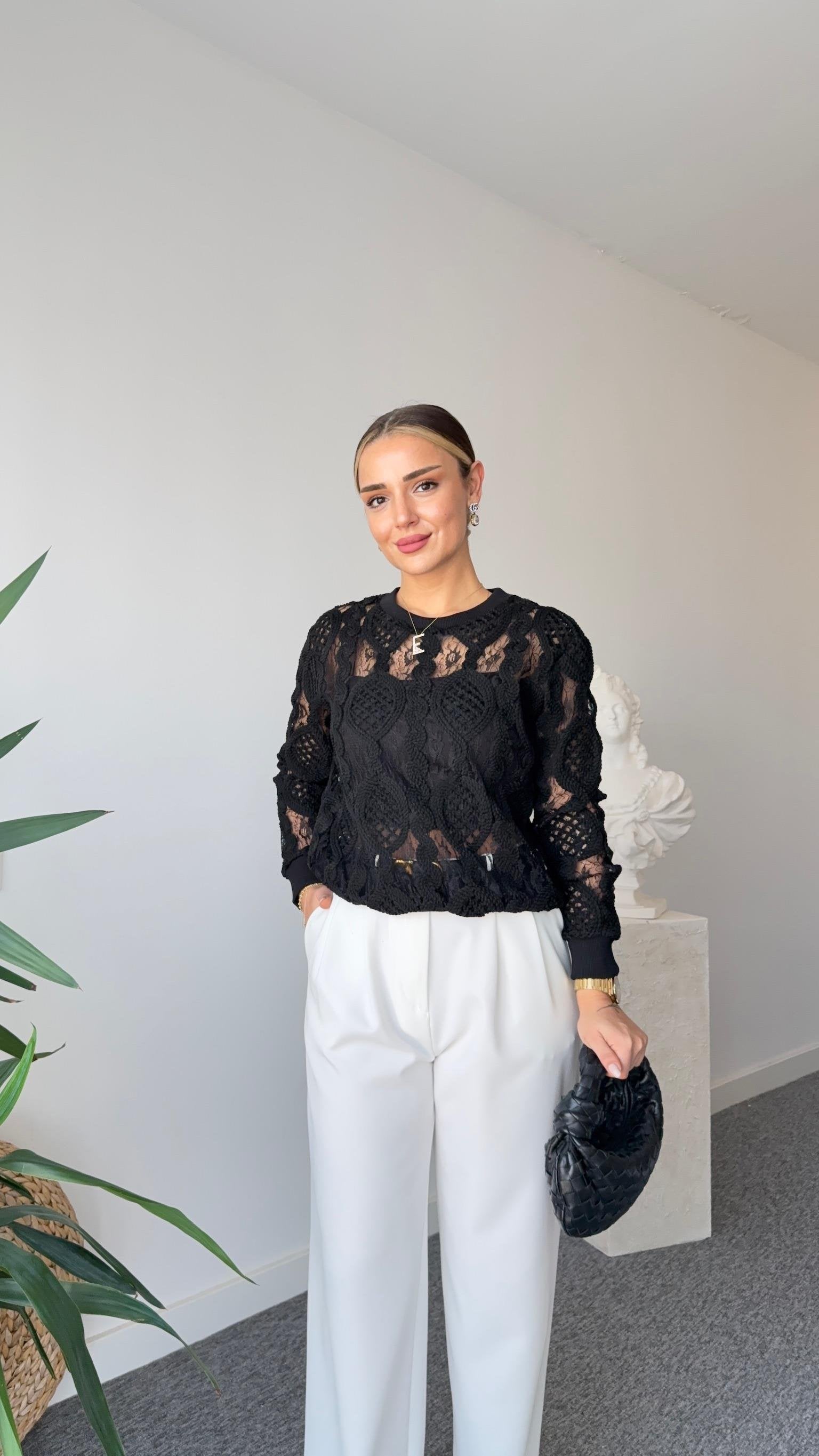 Black Lase Knitted Edition Sweater