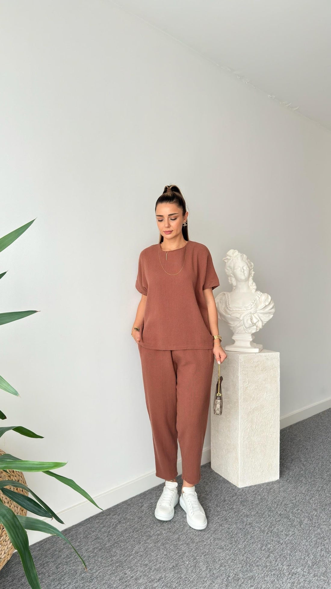 Brown Jaker Linen Casual Suit