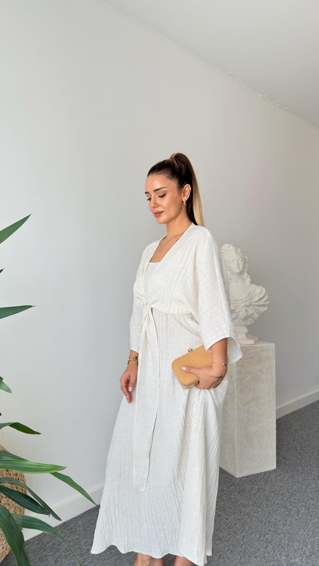 Merla Beige Two-Piece Dress Set
