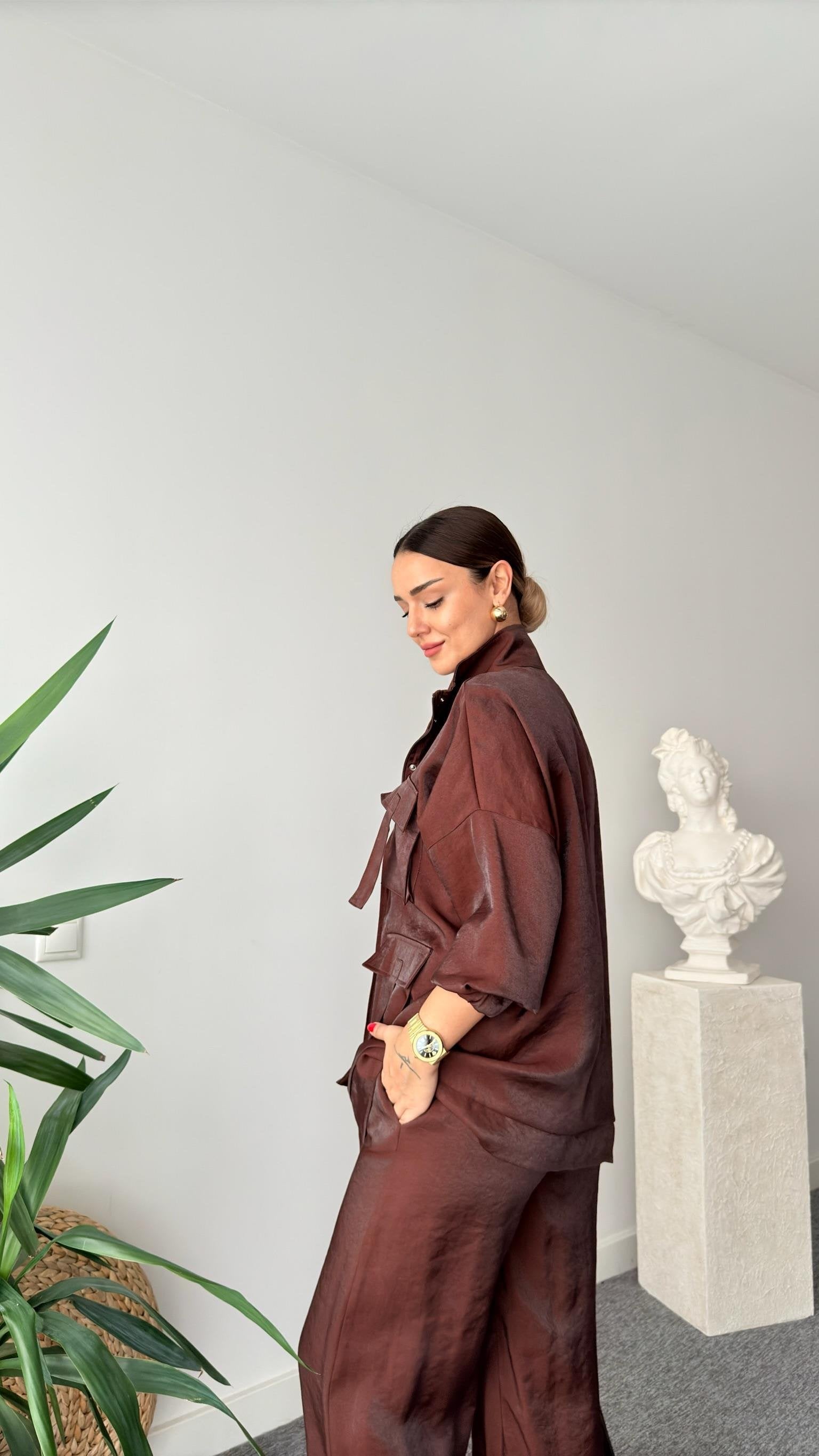 Brown Vuaye Pocket Detailed Suit