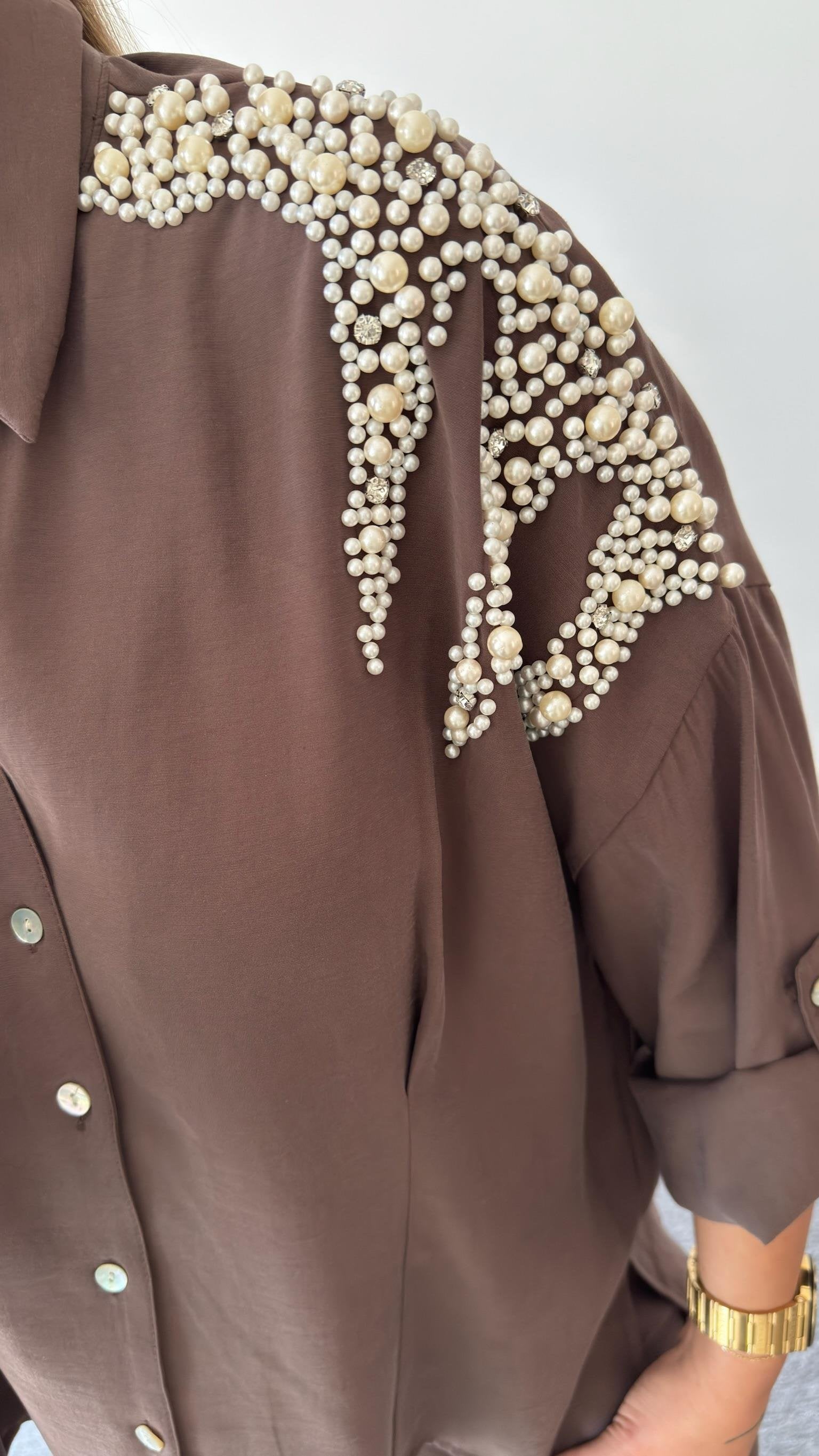 Brown Lipstick Pearl Design Set