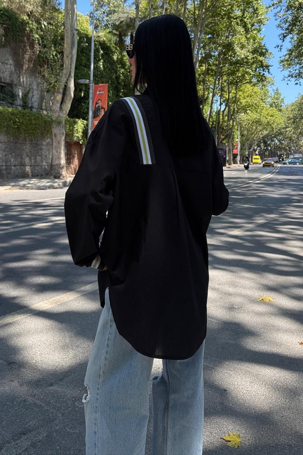 Oversize Poplin Shirt with Band Detail