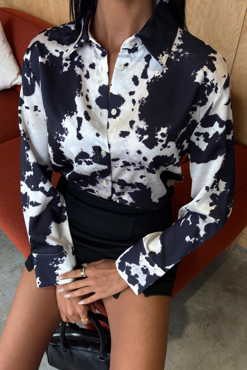 Tie Dye Patterned Chanel Satin Shirt