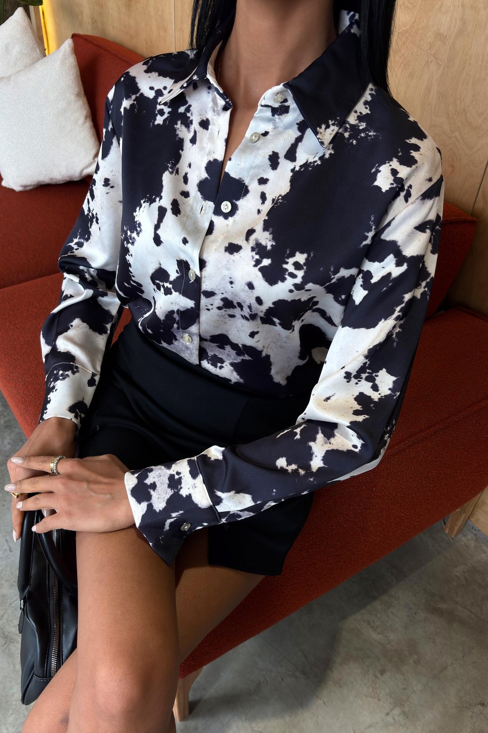 Tie Dye Patterned Chanel Satin Shirt