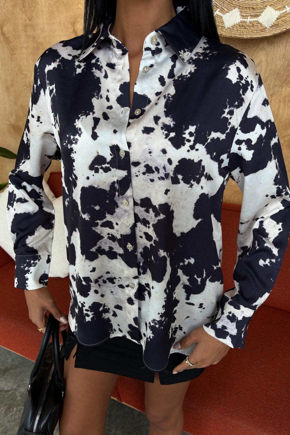 Tie Dye Patterned Chanel Satin Shirt