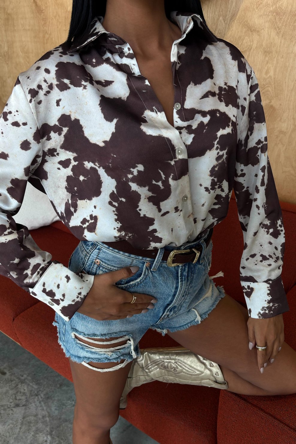 Tie Dye Patterned Chanel Satin Shirt