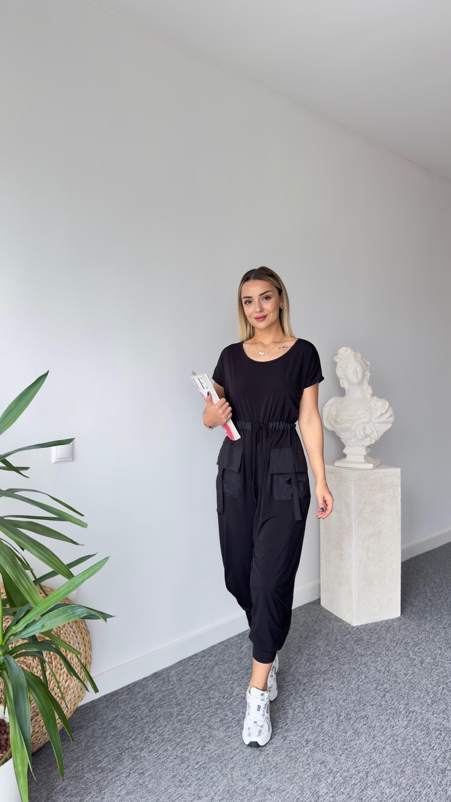 Shalwar Model Cargo Pocket Black Overalls