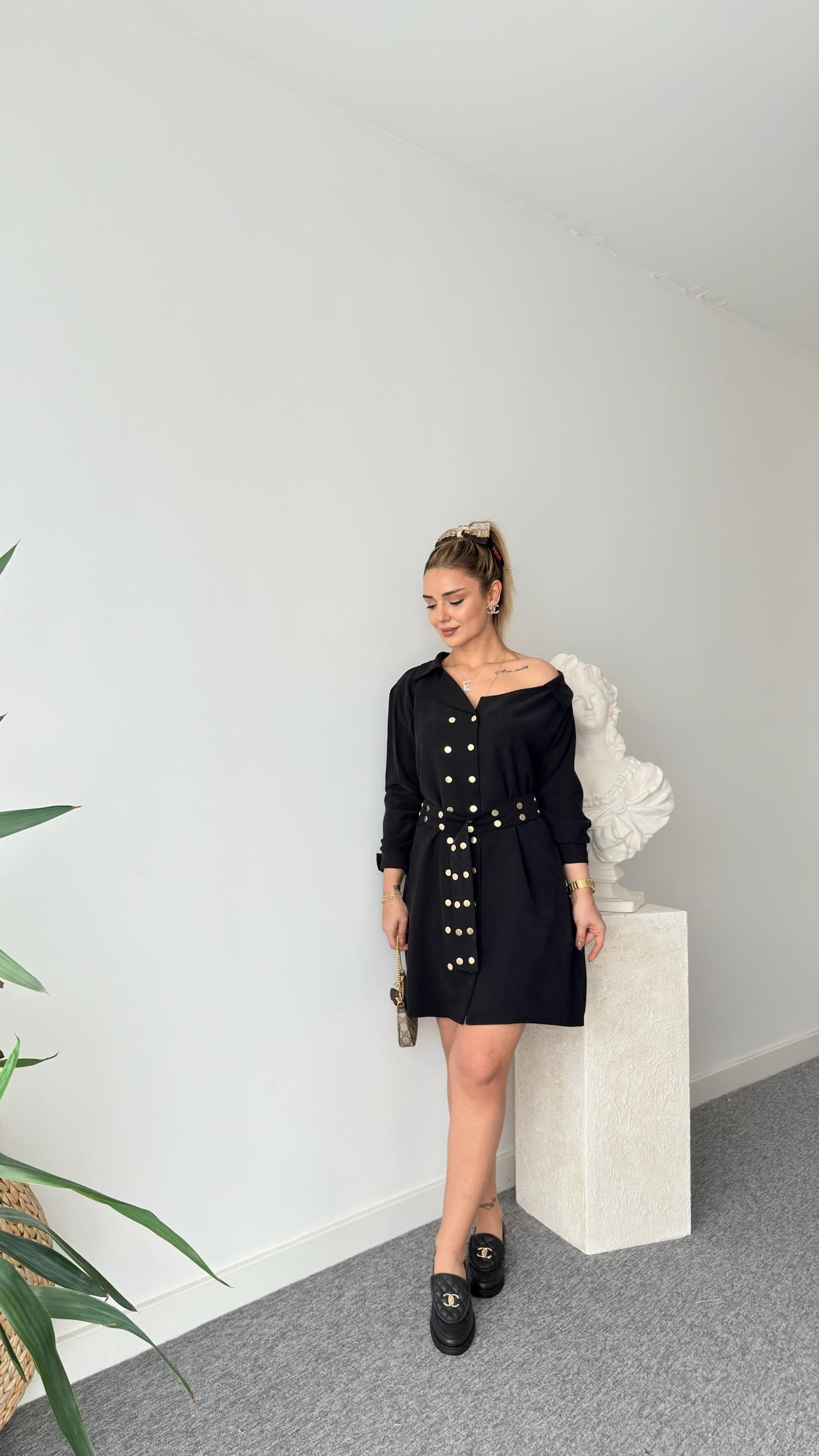 Serge Brand Model Belted Tencel Dress
