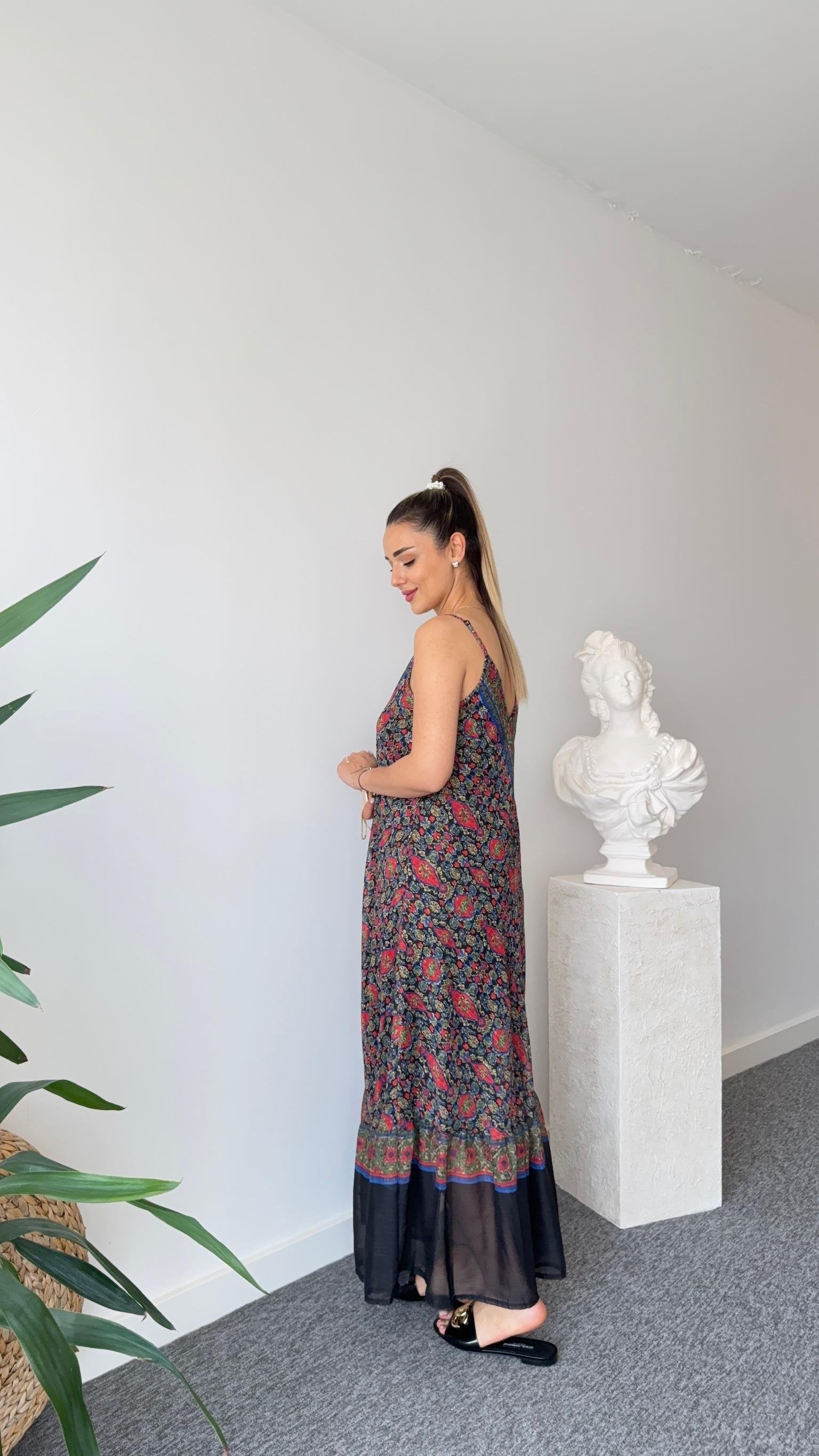 Vela Zra Model Floral Patterned Chiffon Dress