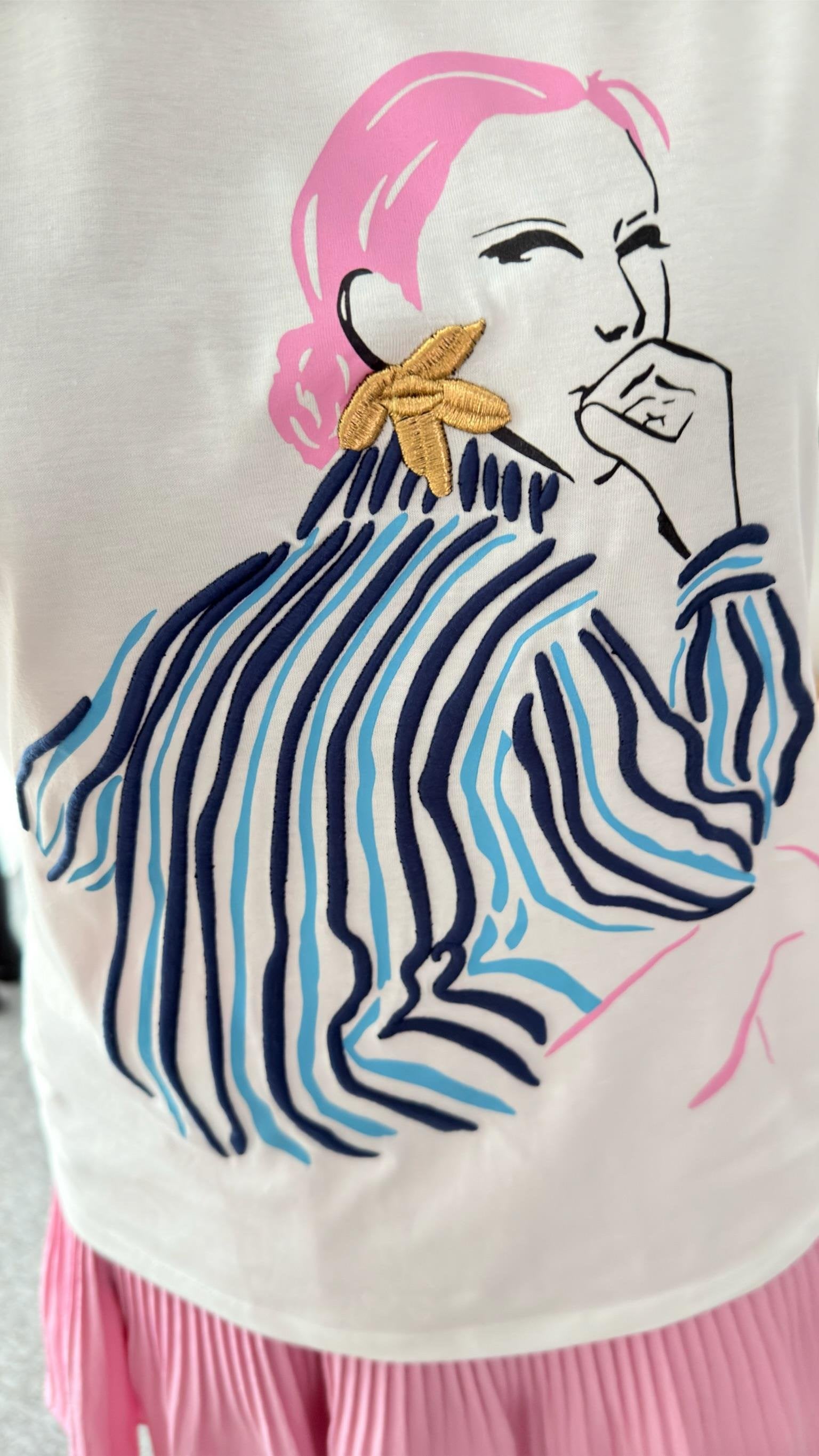 Avol Girl Printed White T-shirt