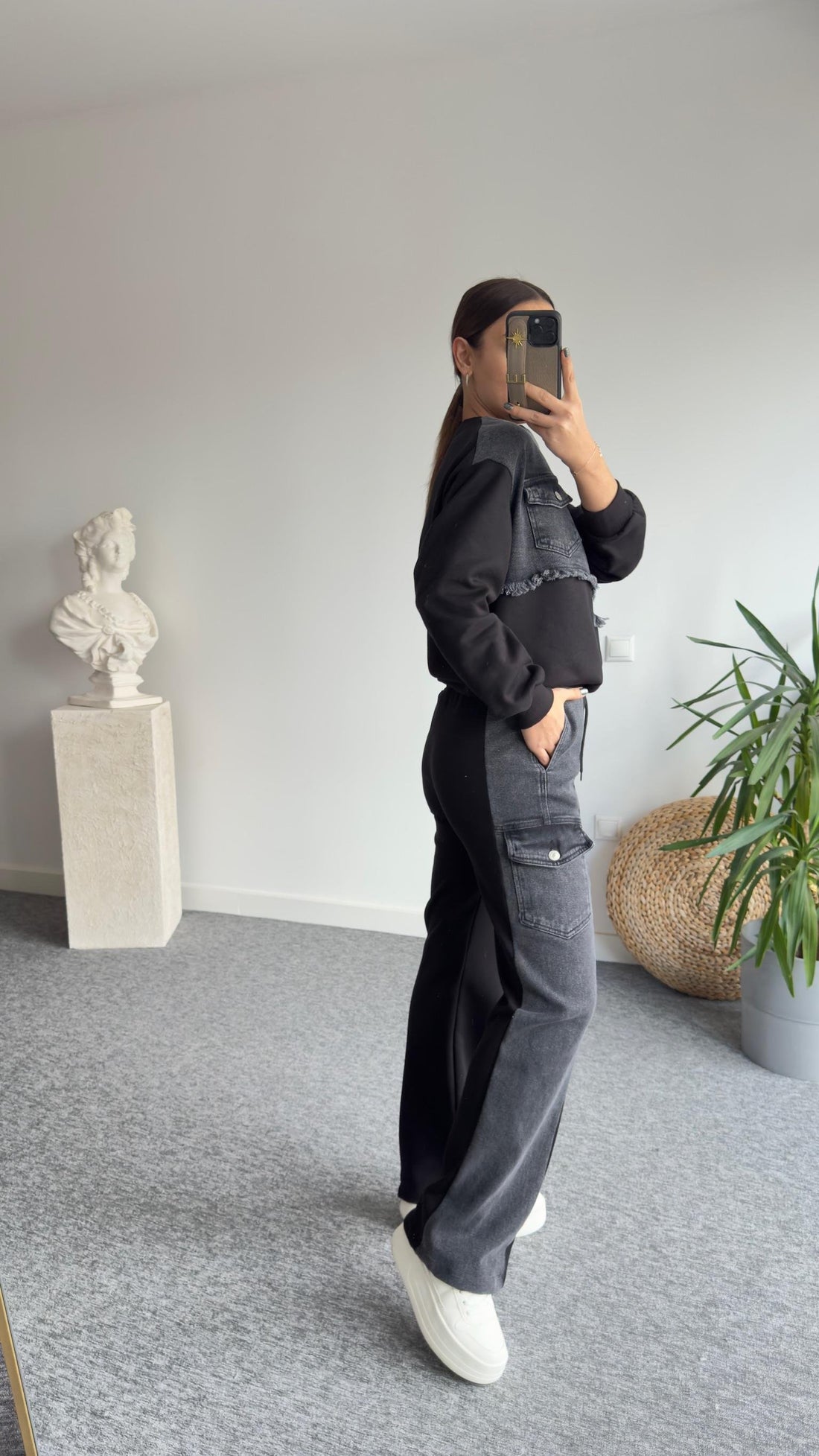 Vives Anthracite Denim Detailed Suit