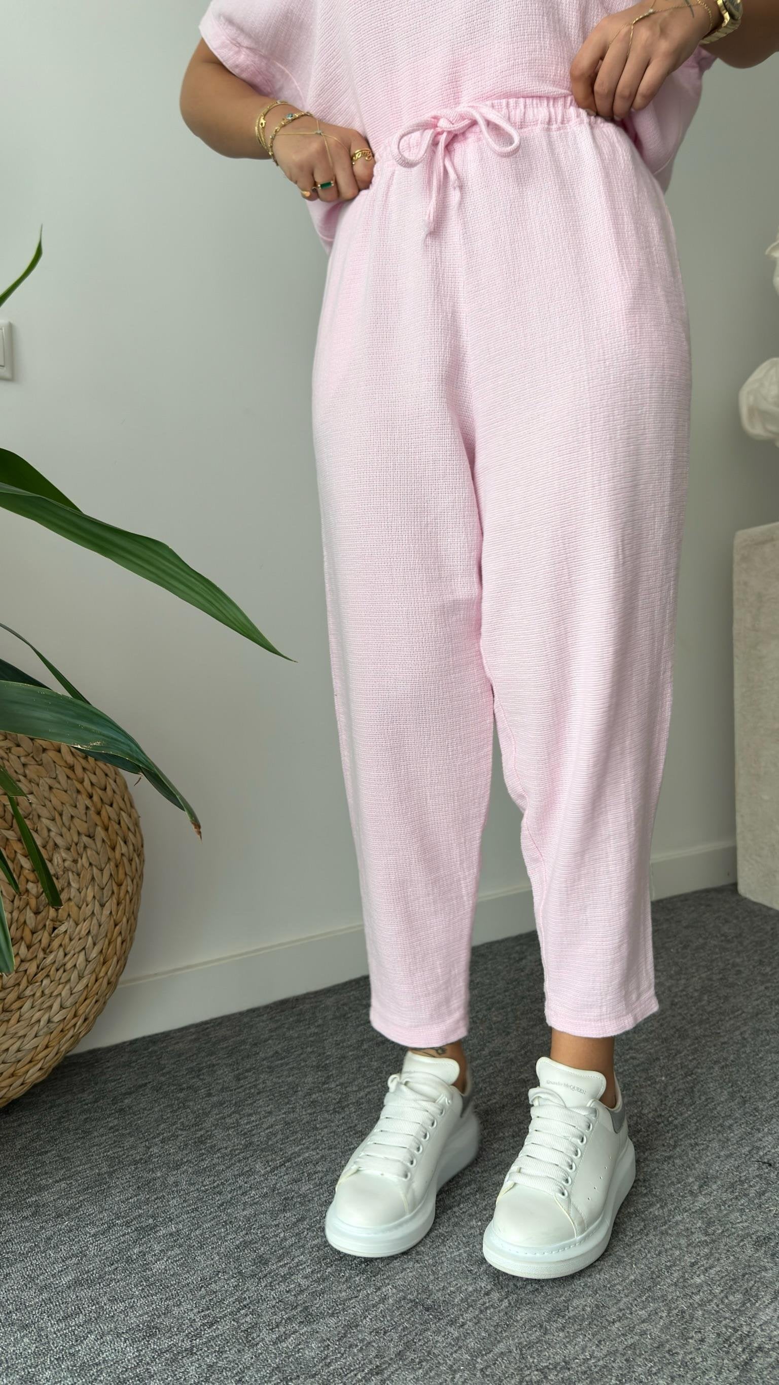 Pink Jaker Linen Casual Suit