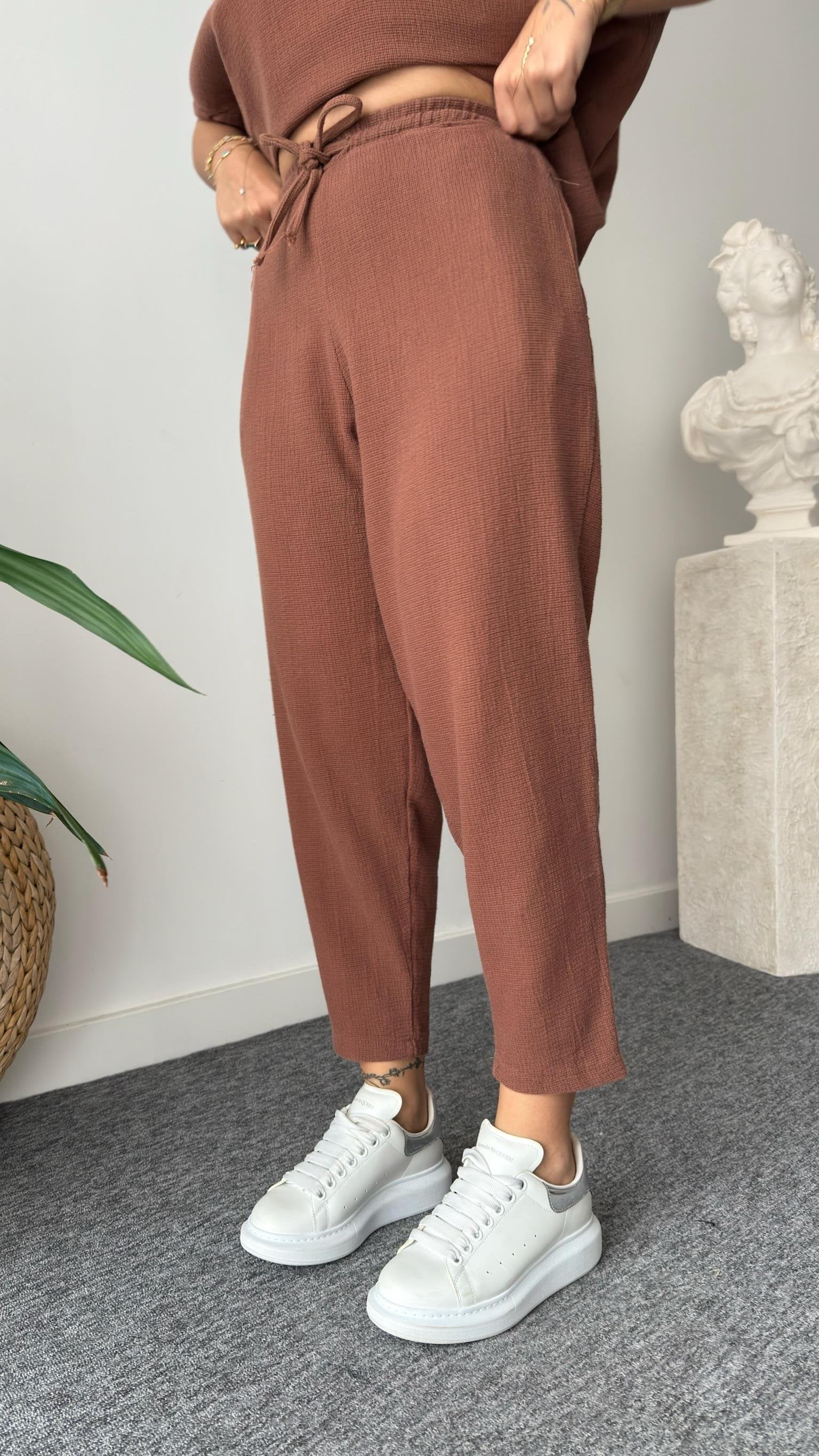 Brown Jaker Linen Casual Suit