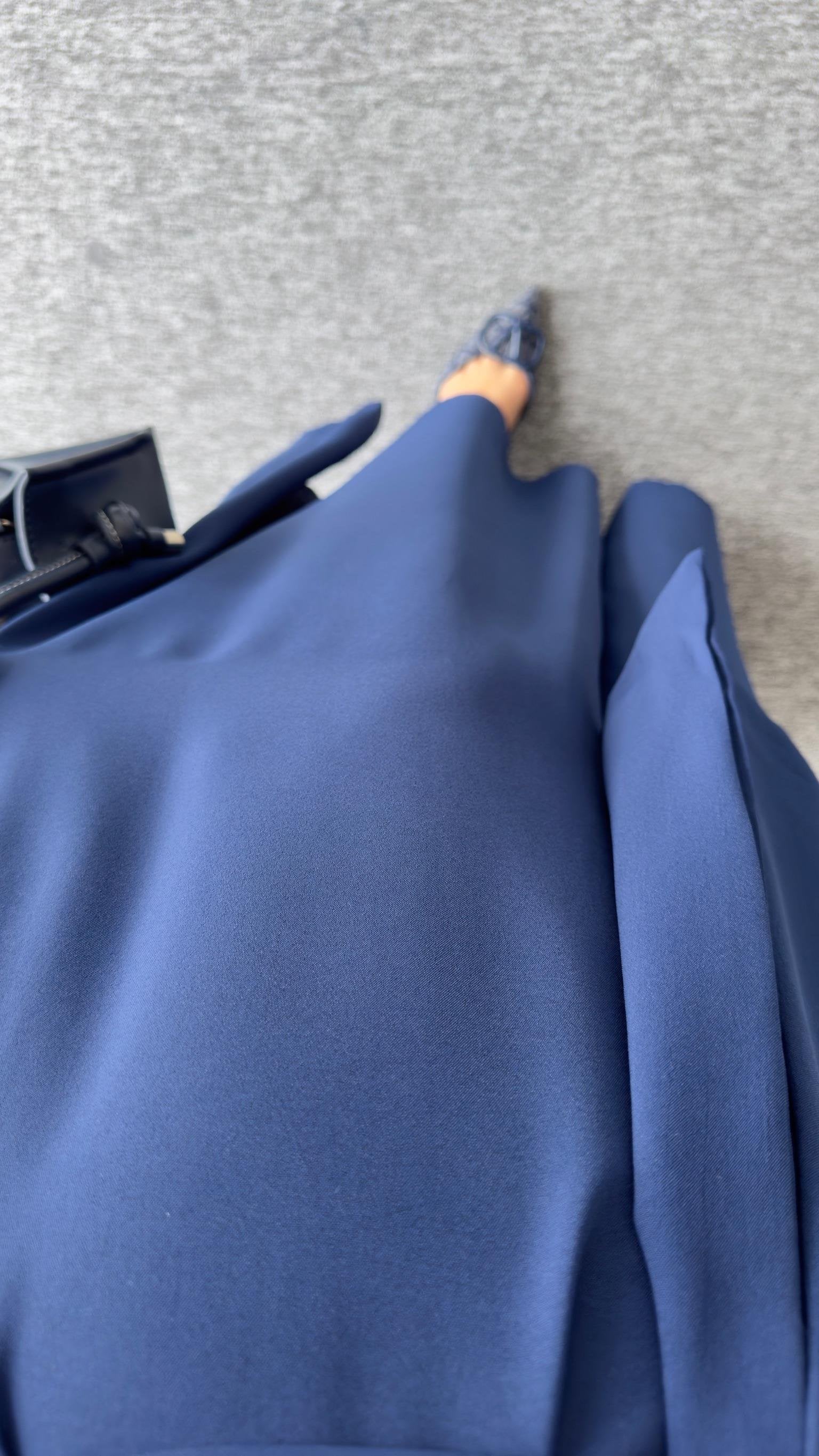 Carta Belted Navy Blue Wide Leg Jumpsuit