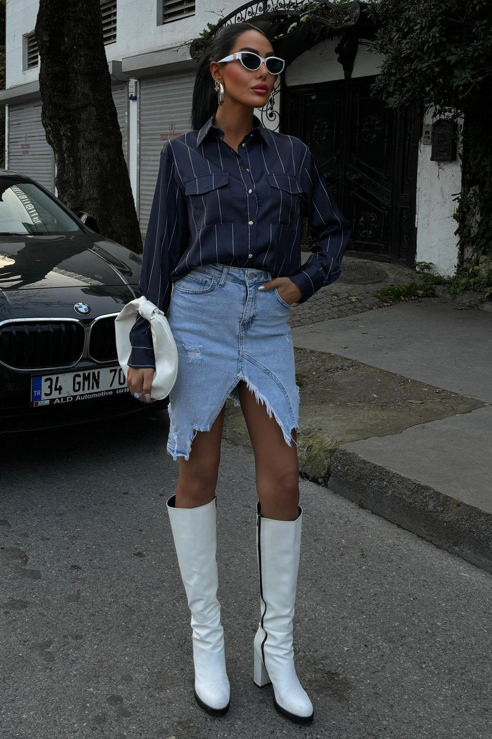 Chanel Satin Premium Striped Shirt
