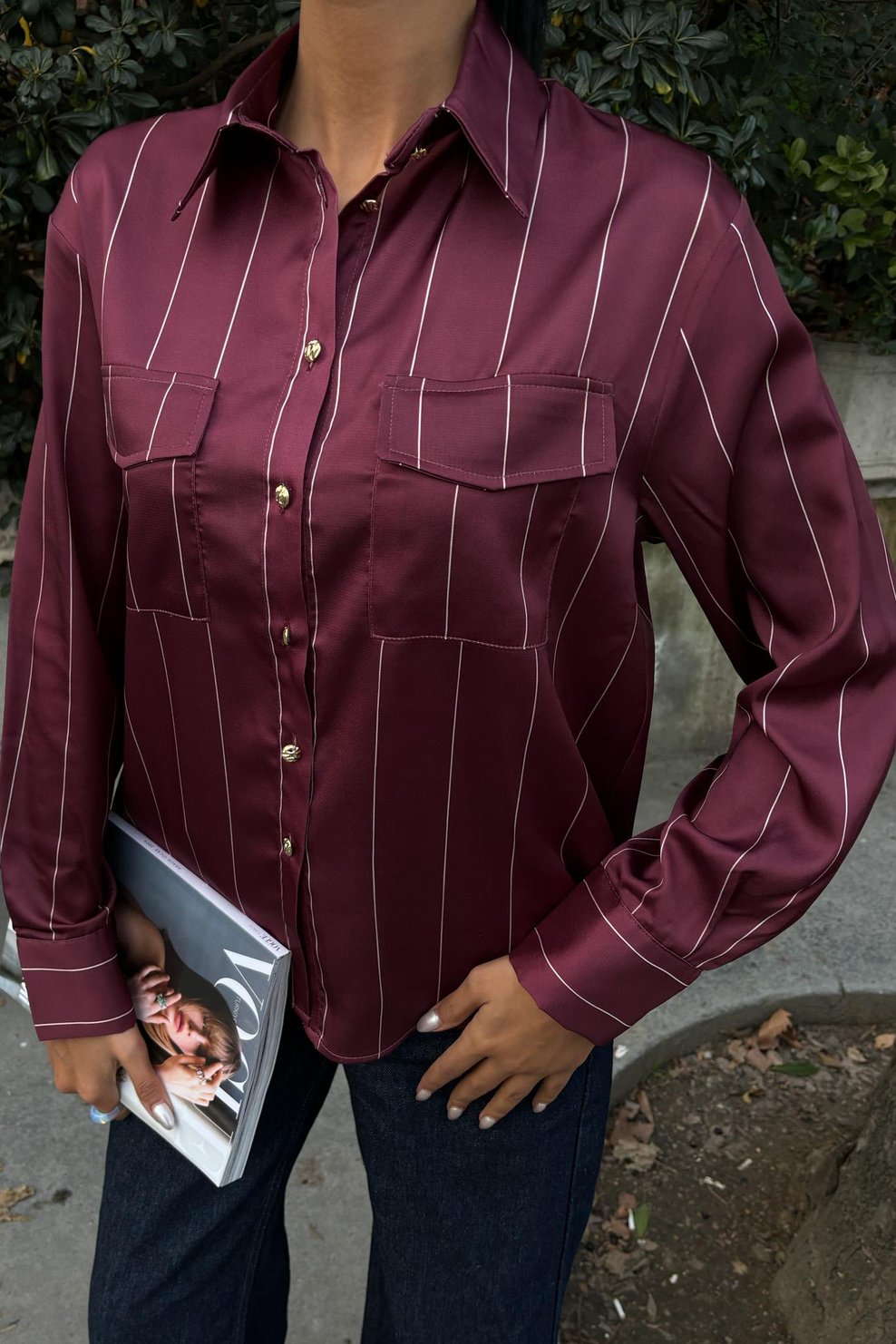 Chanel Satin Premium Striped Shirt