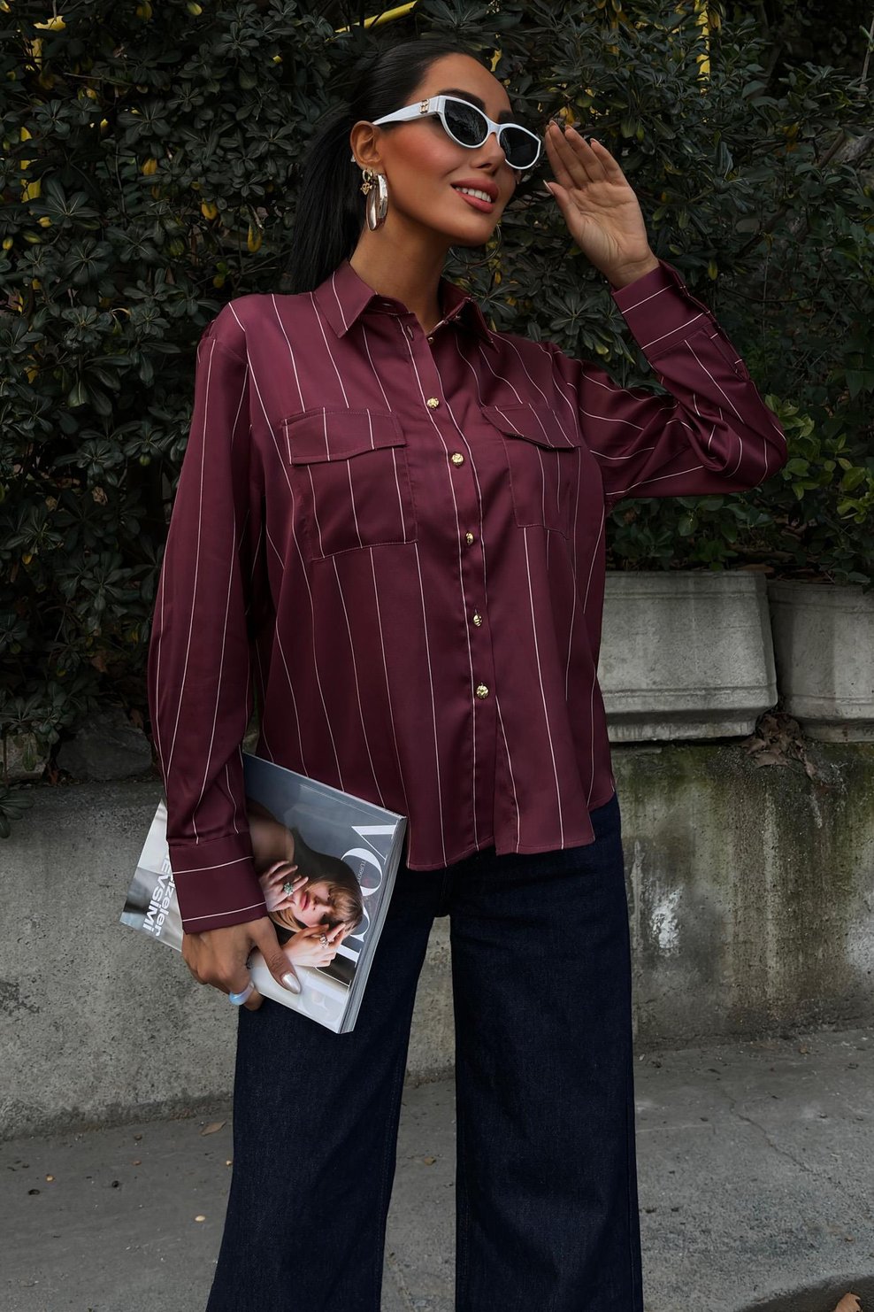 Chanel Satin Premium Striped Shirt