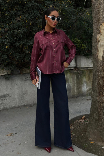 Chanel Satin Premium Striped Shirt