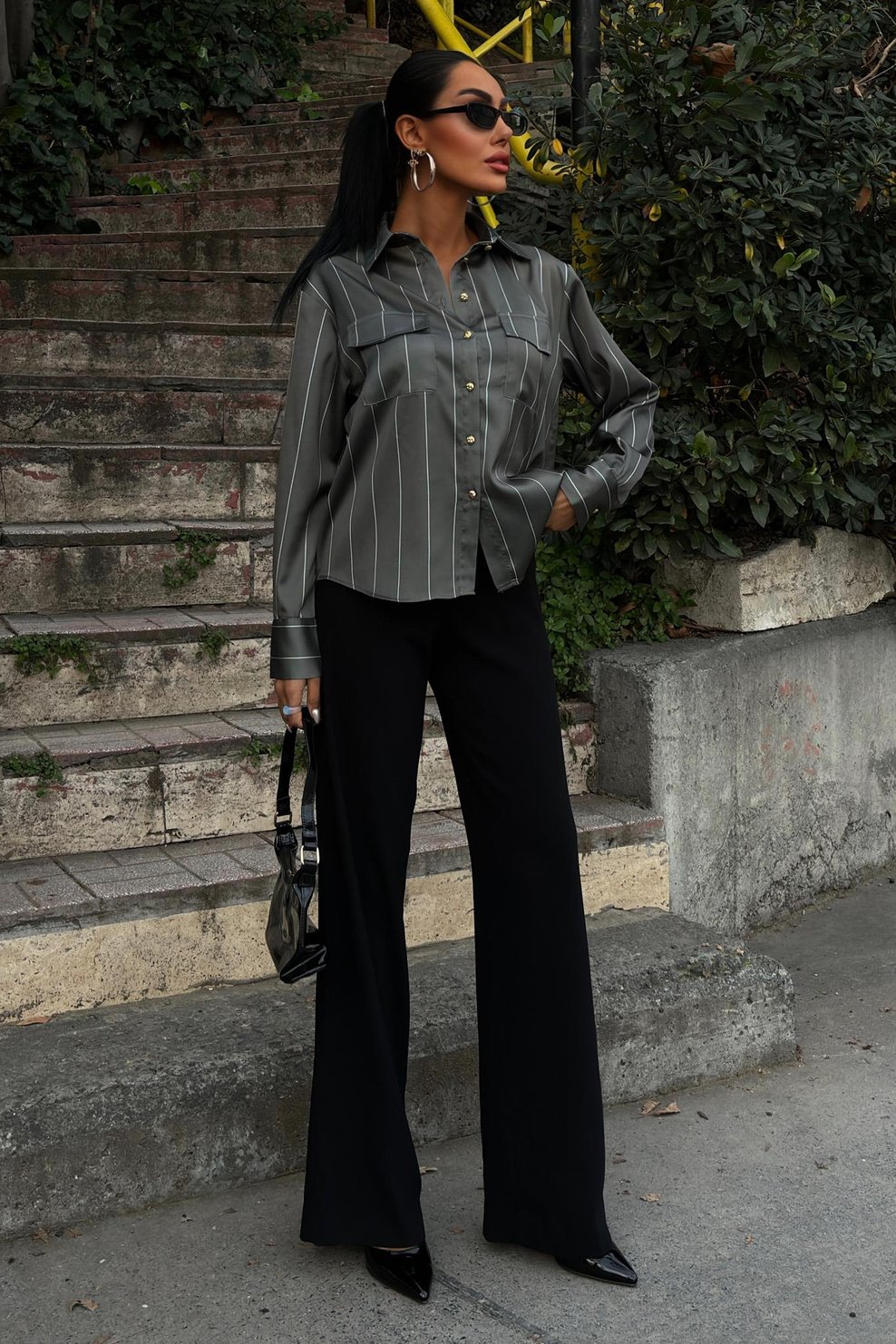 Chanel Satin Premium Striped Shirt