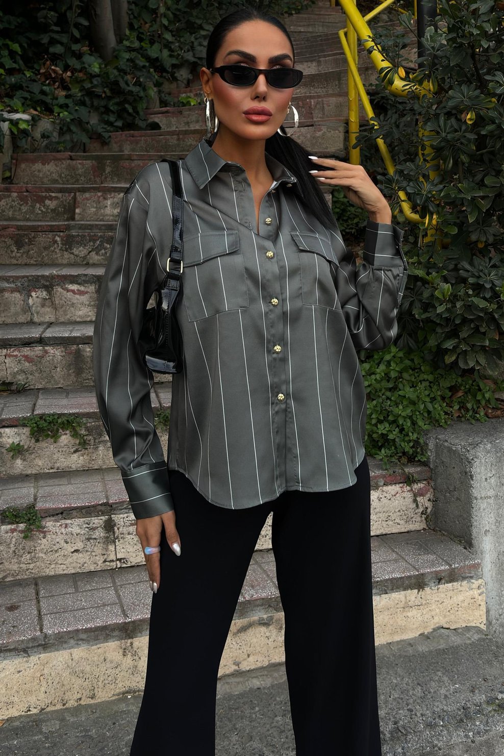 Chanel Satin Premium Striped Shirt