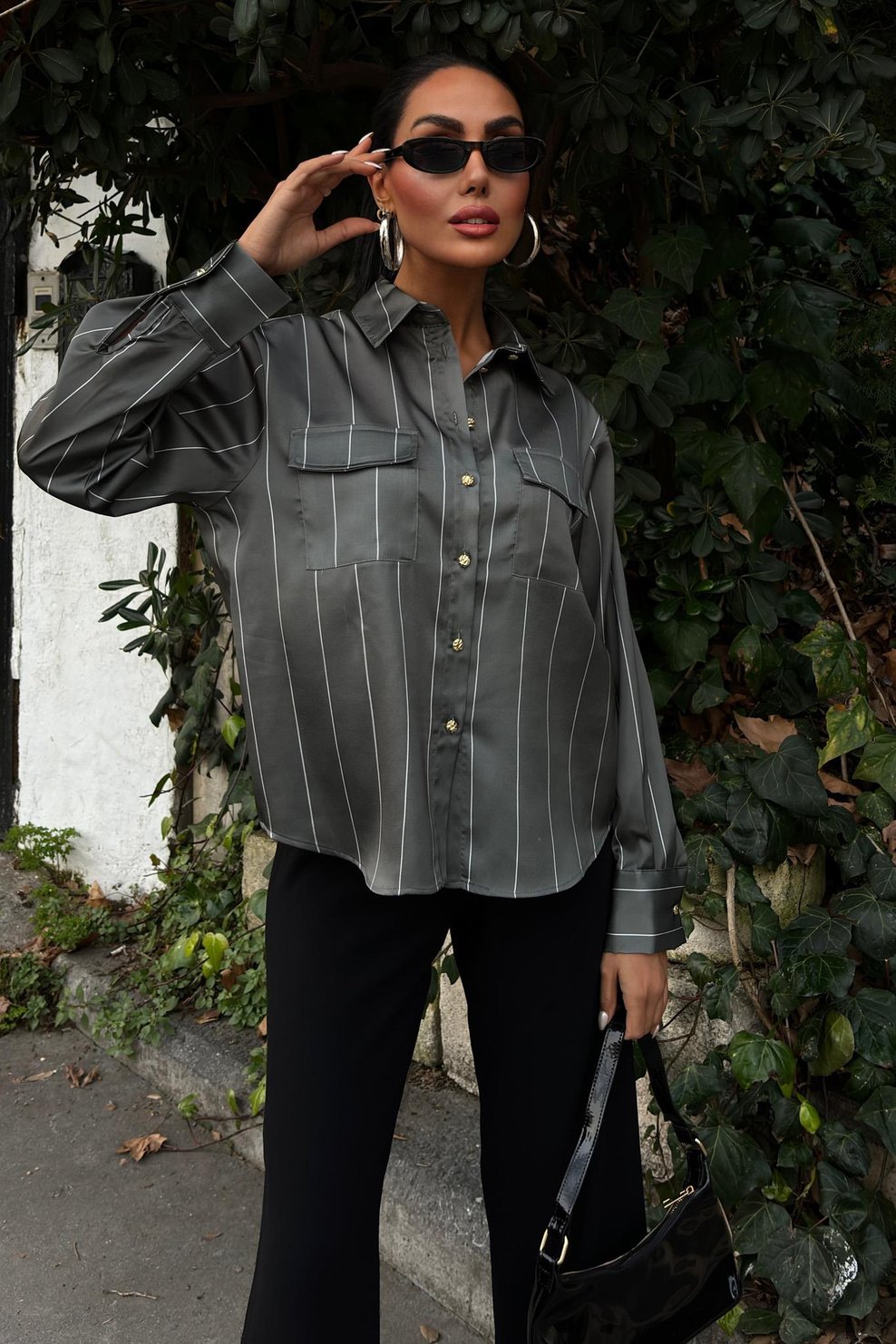 Chanel Satin Premium Striped Shirt