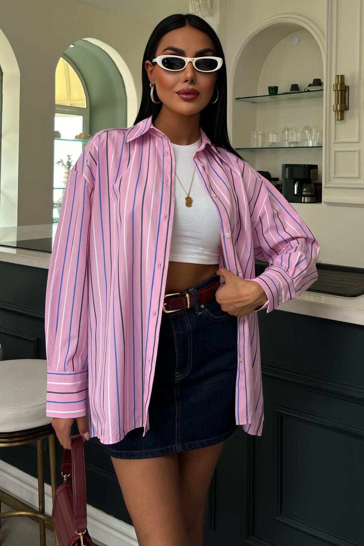 Striped Pink Poplin Shirt