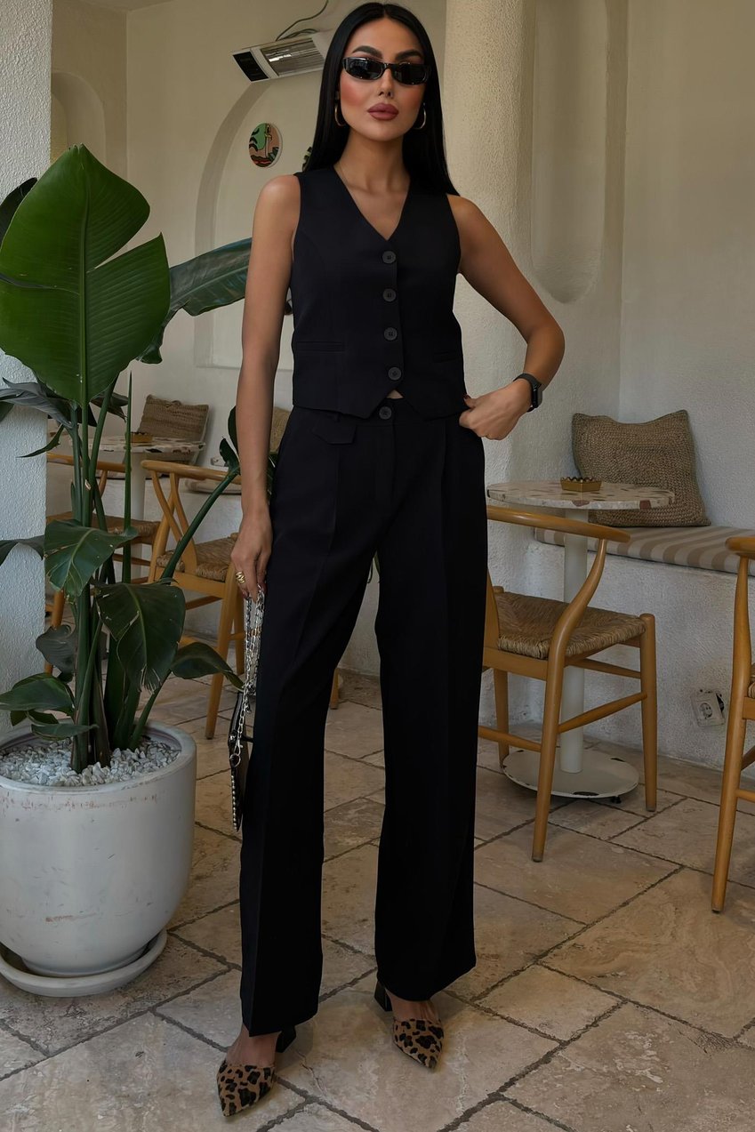 Cyrus Vest and Trouser Set Black