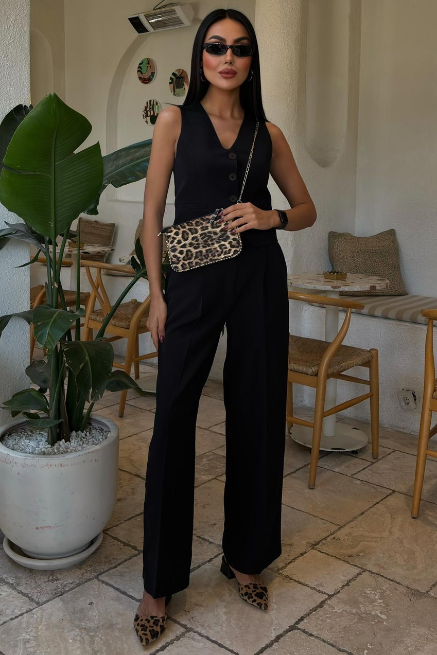 Cyrus Vest and Trouser Set Black
