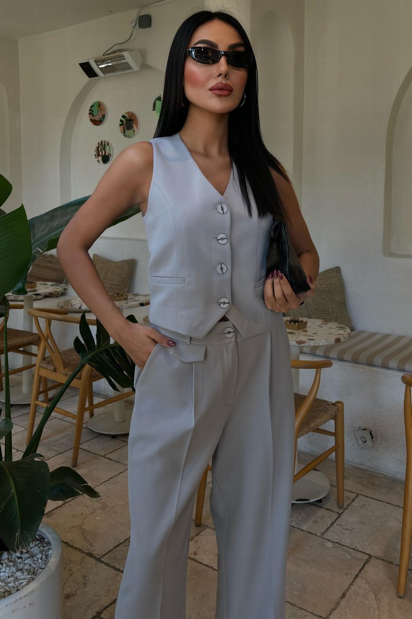 Cyrus Vest and Trouser Set Silver