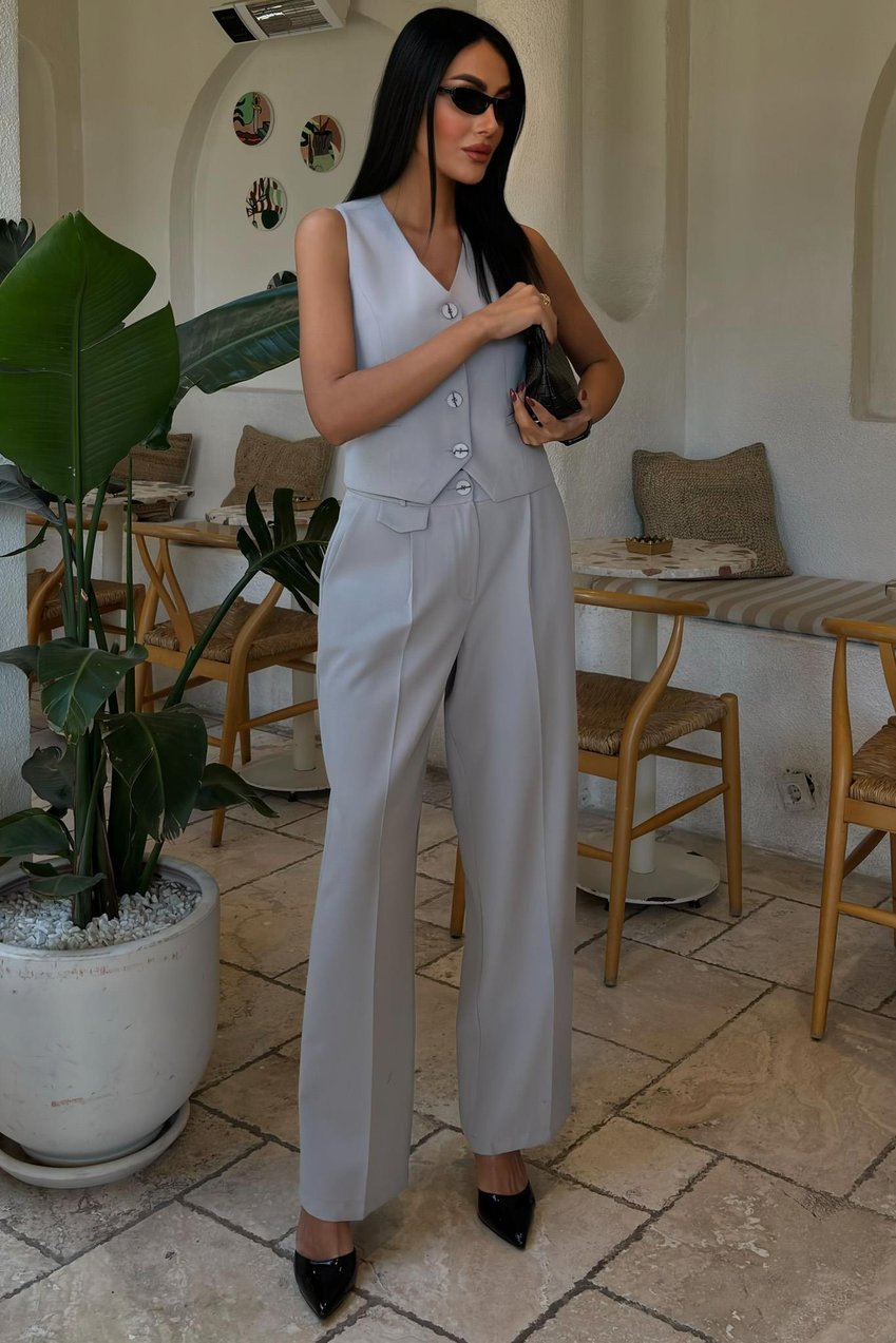 Cyrus Vest and Trouser Set Silver