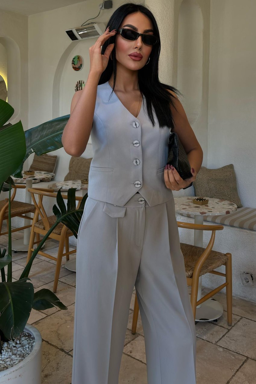 Cyrus Vest and Trouser Set Silver