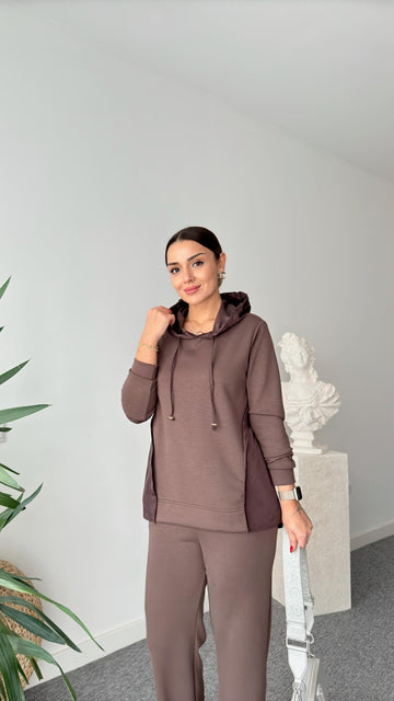 Brown Soleda Parachute Detailed Modal Suit