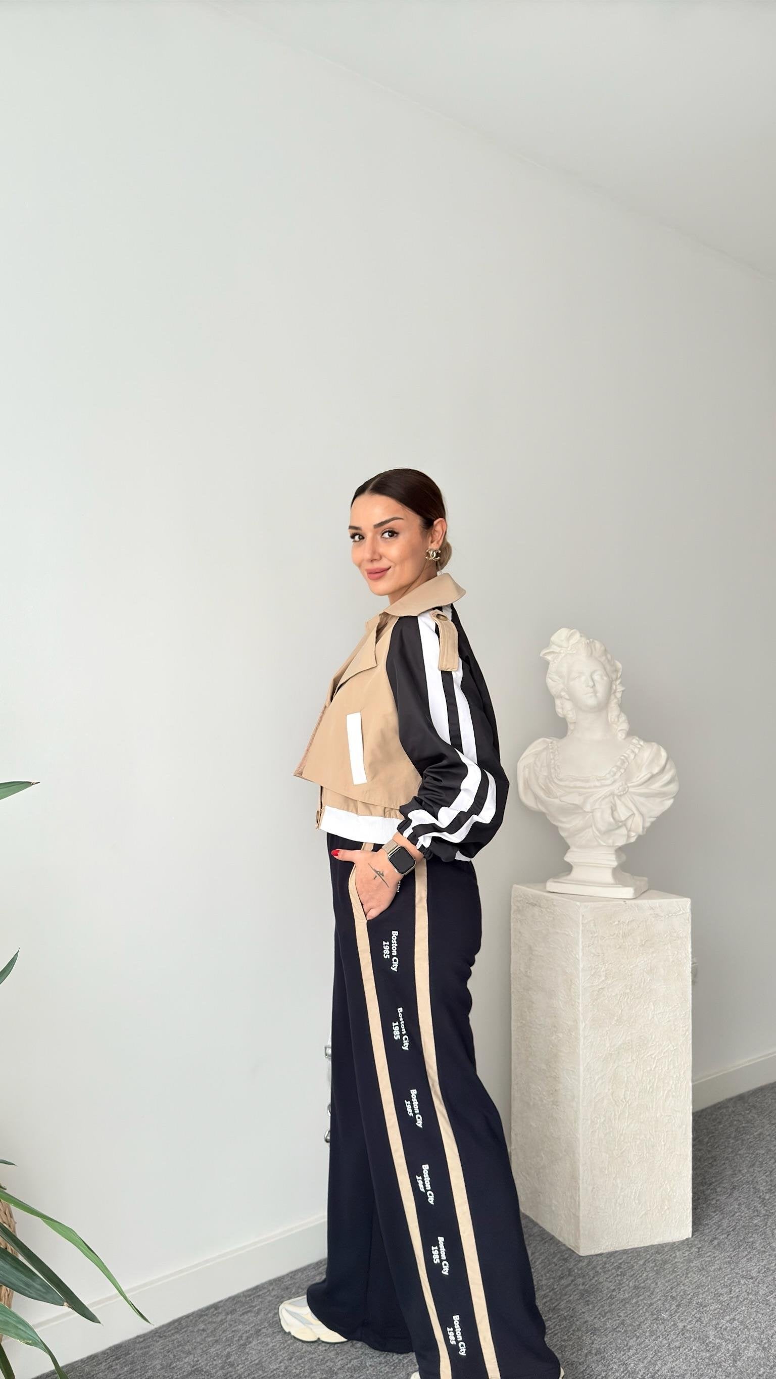 Veloci Back Printed Design Trench Coat