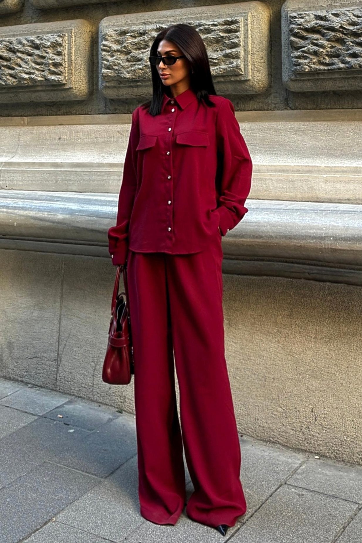 Flowy Classic Suit Red