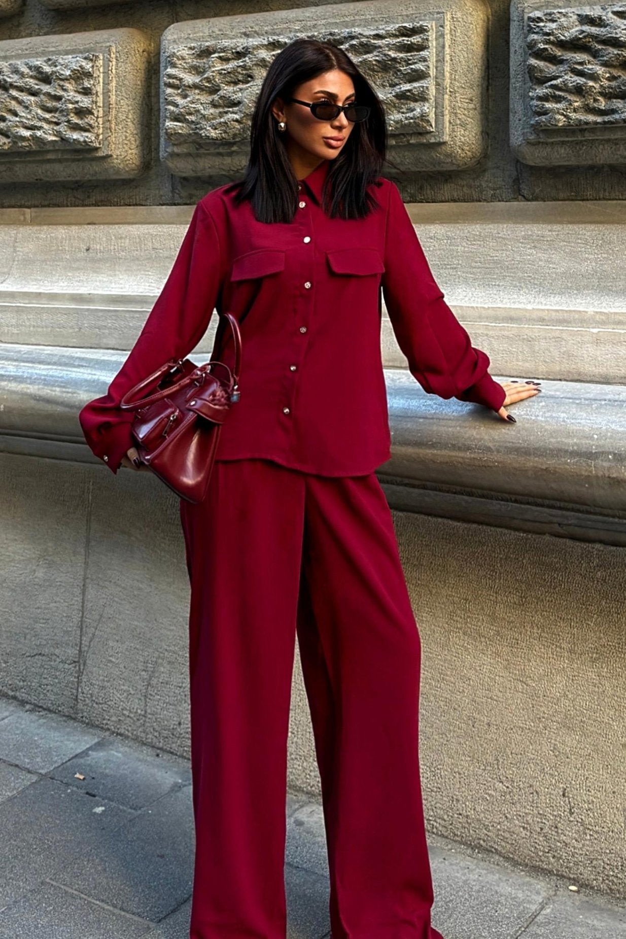 Flowy Classic Suit Red