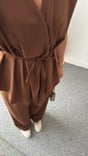 Brown Jovo Asymmetric Cut Padded Suit