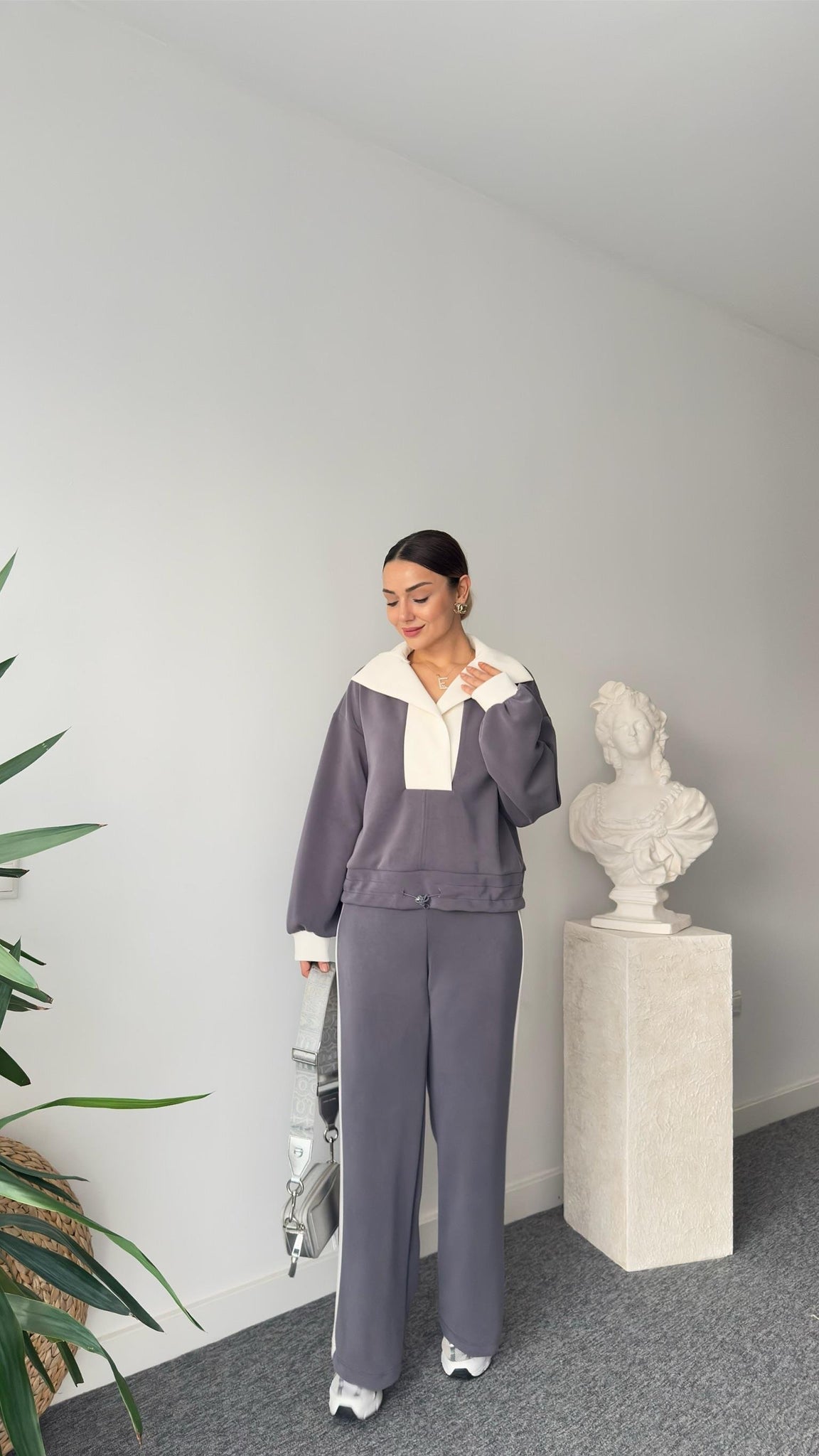 Grey Color Transitional Premium Oys Modal Suit