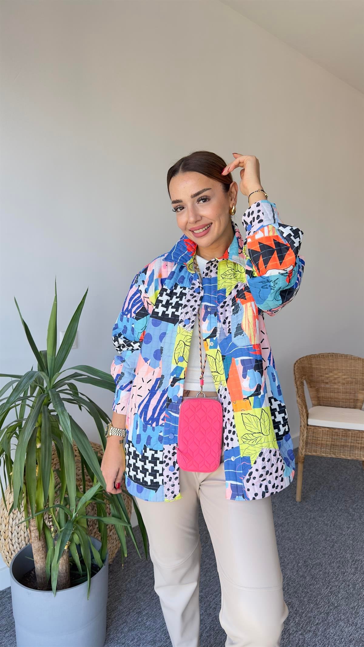 Ariya Quilted Colorful Shirt Jacket