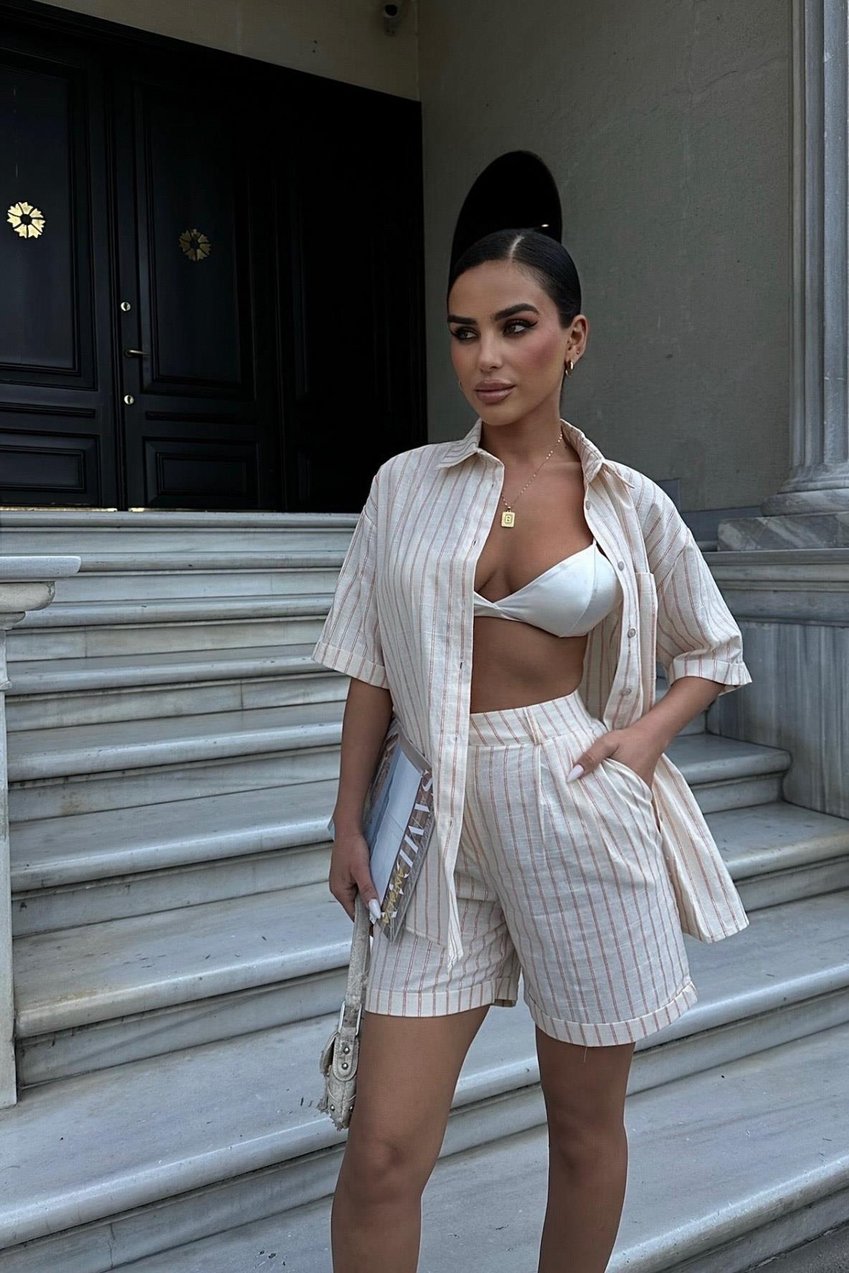 Eirene Striped Shorts Set