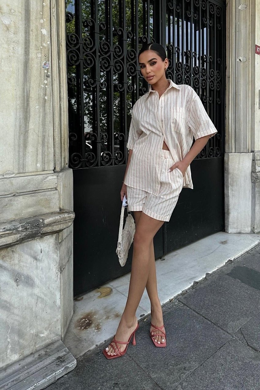 Eirene Striped Shorts Set