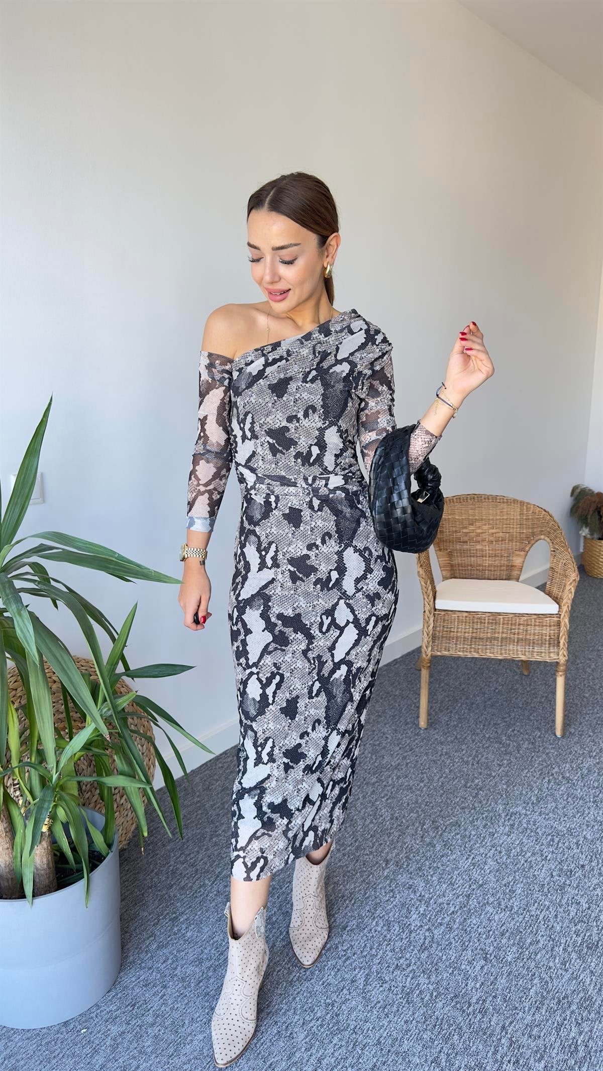 Daly Snake Pattern Dress