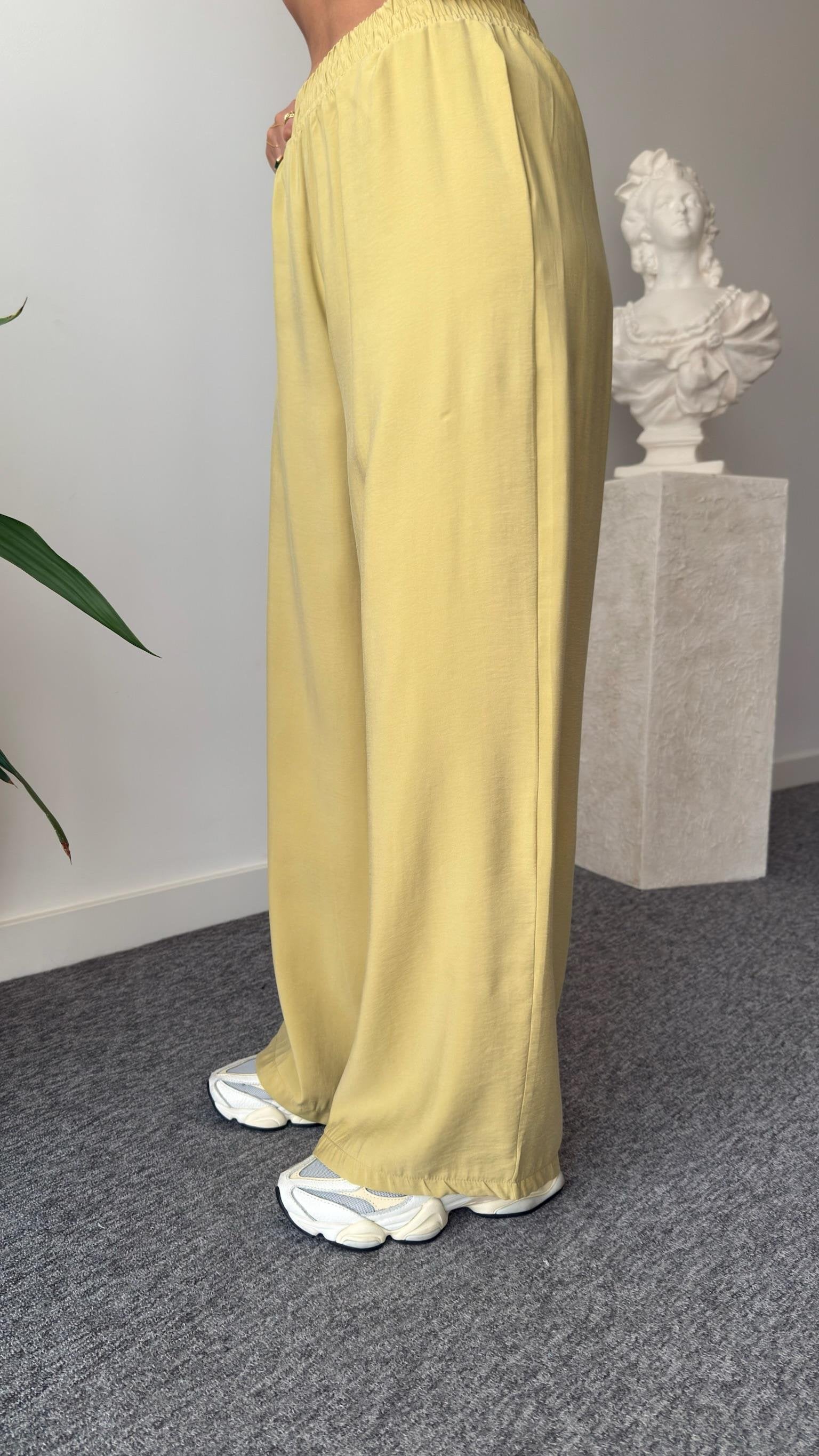 Green Porle Waist Pleated Tencel Suit