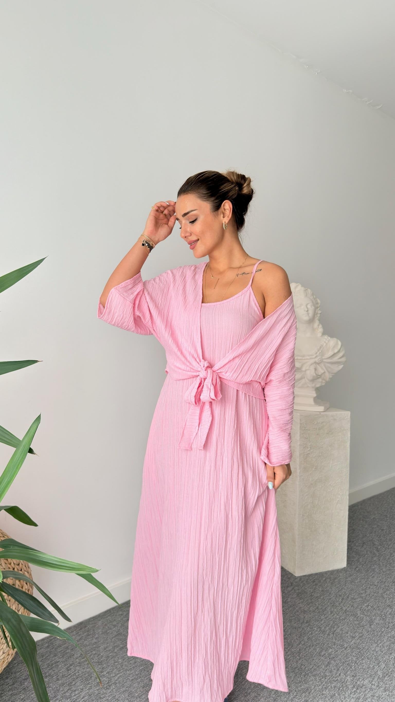 Pink Merla Two-Piece Dress Set